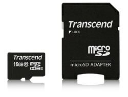 SDHC CARD MICRO 16GB CLASS 10 W/ ADAPTER SD  NMS NS MEM TS16GUSDHC10