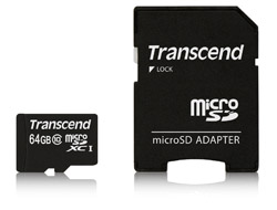 64GB MICROSDXC CLASS10 MIT ADAPTER  NMS NS EXT TS64GUSDXC10