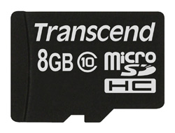SDHC CARD MICRO 8GB CLASS 10 W/O ADAPTER  NMS NS MEM TS8GUSDC10