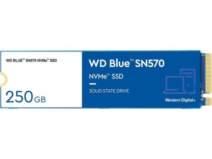 Western Digital SSD WD Blue SN570 M.2 2280 NVMe 250 GB, Speicherkapazität total: 250 GB, Speicherschnittstelle: PCI-Express, SSD Bauhöhe: 2.38 mm, SSD Formfaktor: M.2 2280, Anwendungsbereich SSD: Consumer WDS250G3B0C