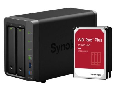 Synology NAS DiskStation DS720+ 2-bay 4 TB, Anzahl Laufwerkschächte: 2, Speicherkapazität: 4 TB, Arbeitsspeicher erweiterbar: Ja, Schnittstellen: RJ-45 (1000Mbps), M.2 Key M, USB 3.0, eSATA, Kensington-Schloss, RAID: Ja, Hot-Swap Unterstützung: Ja DS720+ 4TB WD Red