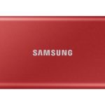 Samsung Externe SSD Portable T7 Non-Touch, 2000 GB, Rot, Stromversorgung: Per Datenkabel, Speicherkapazität total: 2000 GB, Speicherverschlüsselung: 256-Bit-AES, Detailfarbe: Rot, Dateisystem: exFAT (Windows & Mac OS), Schnittstellen: Type-C USB 3.1 (3.1 MU-PC2T0R/WW