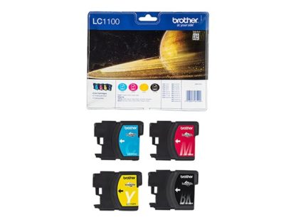 BROTHER LC-1100 Ink black and color Std Capacity black: 9.5ml, color:7.5ml black: 450 pages, color:325 pages LC1100VALBP