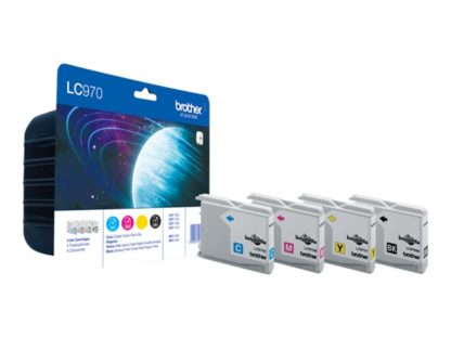 BROTHER LC-970 Ink black and color Std Capacity schw: 350 pages, Fb: 300 pages 4-pack blister LC970VALBP