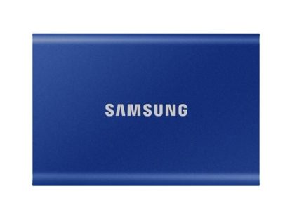 Samsung Externe SSD Portable T7 Non-Touch, 1000 GB, Indigo, Stromversorgung: Per Datenkabel, Speicherkapazität total: 1000 GB, Speicherverschlüsselung: 256-Bit-AES, Detailfarbe: Indigo, Dateisystem: exFAT (Windows & Mac OS), Schnittstellen: Type-C USB 3.1 MU-PC1T0H/WW
