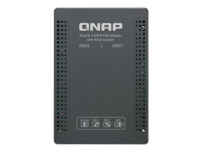 QNAP 2.5in SATA to dual M.2 2280 SATA, QNAP 2.5 inch SATA to dual M.2 2280 SATA, drive adapter, hardware RAID 0/1 JBOD, Individual disk modes QDA-A2MAR