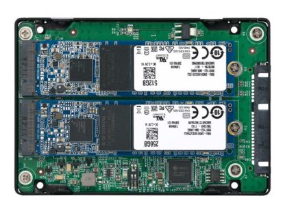 QNAP 2.5in SATA to dual M.2 2280 SATA, QNAP 2.5 inch SATA to dual M.2 2280 SATA, drive adapter, hardware RAID 0/1 JBOD, Individual disk modes QDA-A2MAR