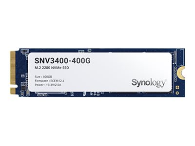 SYNOLOGY SSD SNV3400 NVMe 400GB M.2, SYNOLOGY SSD SNV3400, NVMe PCIe 3.0, 400GB, M.2 2280, 3100 MB/s read, 550 MB/s write SNV3400-400G
