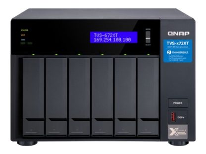 QNAP TVS-672XT-i3-8G 6-Bay NAS, QNAP TVS-672XT-i3-8G 6-Bay NAS i3-8100T 8GB DDR4 RAM 6x 2.5inch/3.5inch SATA HDD/SSD + 2x M.2 PCIe SSD slot TVS-672XT-I3-8G