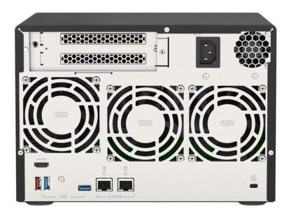 QNAP TVS-675-8G 6-bay NAS, QNAP TVS-675-8G, 6-bay, NAS, KX-U6580 8C/8T 2.5GHz, 8GB, 6xSATA 6Gb/s bays, 2xM.2 NVMe PCIe Gen3 SSD slots, 2x2.5GbE LAN, opt 10 TVS-675-8G