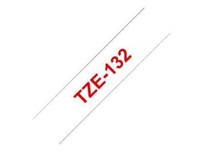 BROTHER P-Touch TZE-132 red on clear 12mm TZE132