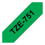 BROTHER P-Touch TZE-751 black on green 24mm TZE751