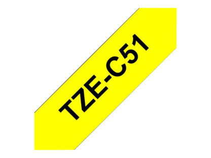 BROTHER P-Touch TZE-C51 black on neon yellow 24mm TZEC51