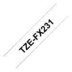 BROTHER P-Touch TZE-FX231 black on white 12mm TZEFX231