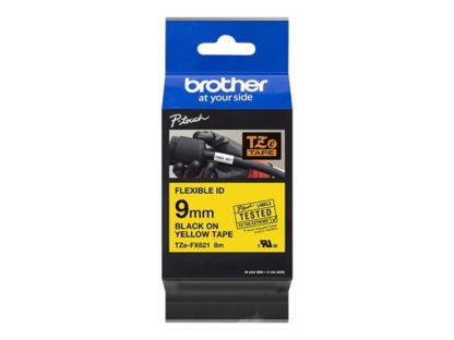 BROTHER P-Touch TZE-FX621 black on yellow 9mm TZEFX621