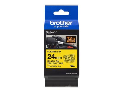BROTHER P-Touch TZE-FX651 black on yellow 24mm TZEFX651