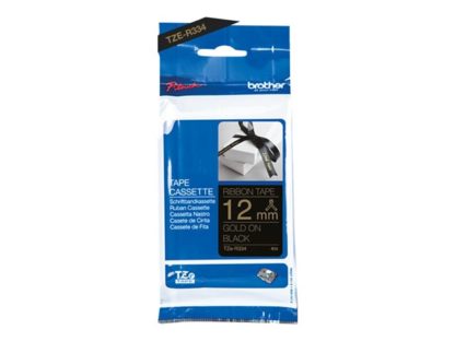 BROTHER P-Touch 12mm black/gold ribbon tape TZER334