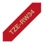 BROTHER textile tape gold/red 12mm/4m TZERW34