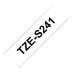 BROTHER TZES241 Ribbon 18mm 8m black white strong adhesive TZES241