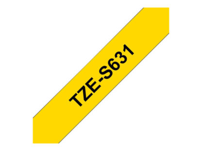 BROTHER P-Touch TZE-S631 black on yellow 12mm strong adhesive TZES631