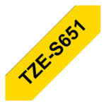 BROTHER P-Touch TZE-S651 black on yellow 24mm strong adhesive TZES651