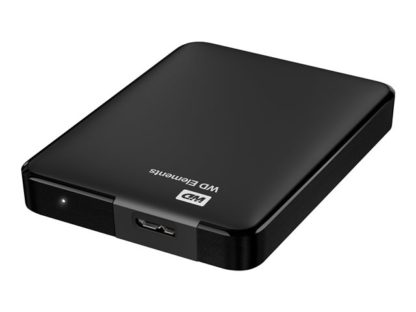 Western Digital Externe Festplatte WD Elements Portable 2 TB, Stromversorgung: Per Datenkabel, Speicherkapazität: 2 TB, Speicherverschlüsselung: Keine, Detailfarbe: Schwarz, Dateisystem: NTFS (Windows), Schnittstellen: USB 3.0 WDBU6Y0020BBK-WESN
