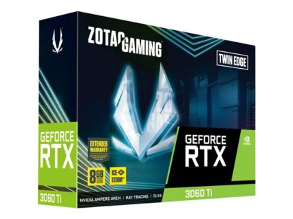 ZOTAC GAMING GeForce RTX 3060 Ti Twin, ZOTAC GAMING GeForce RTX 3060 Ti Twin Edge, LHR, 8GB, 256-bit, GDDR6, 1410/1665MHz, HDMI 2.1, 3xDP 1.4a ZT-A30610E-10MLHR