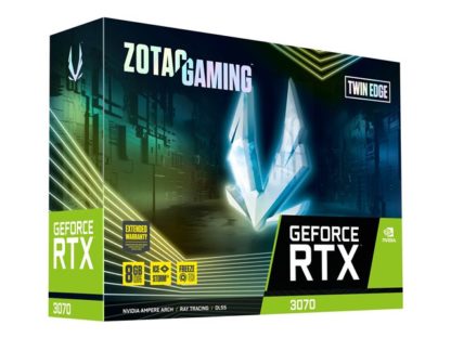 ZOTAC GAMING GeForce RTX 3070 Twin Edge, ZOTAC GAMING GeForce RTX 3070 Twin Edge, LHR, 8GB, 256-bit, GDDR6, 1500/1725MHz, HDMI 2.1, 3xDP 1.4a ZT-A30700E-10PLHR