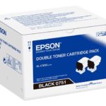 EPSON WorkForce AL-C300 Black DBL Toner, EPSON AL-C300, toner cartridge, black, standard capacity, 2-pack C13S050751