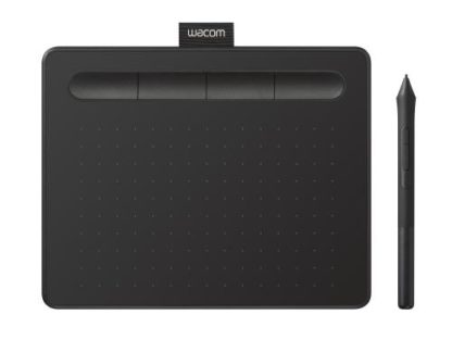 Wacom Stifttablet Intuos S Creative Pen Tablet, Aktive Arbeitsfläche: 152 mm x 95 mm, Anzahl Druckstufen: 4096 ×, Detailfarbe: Schwarz matt, Schnittstellen: Micro-USB 2.0, Display vorhanden: Nein, Kabellos: Ja CTL-4100K-N